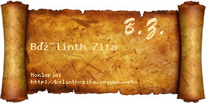 Bálinth Zita névjegykártya